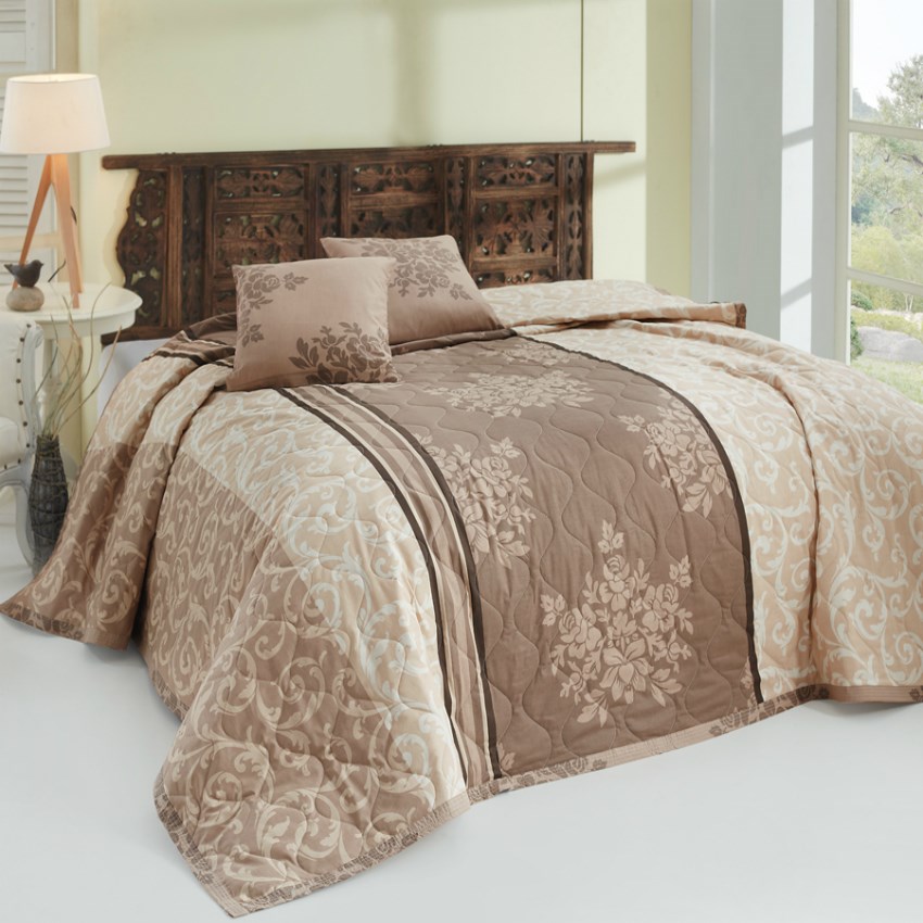 Bedtex Prehoz Natura hnedá, 220 x 240 cm, 2x 40 x 40 cm