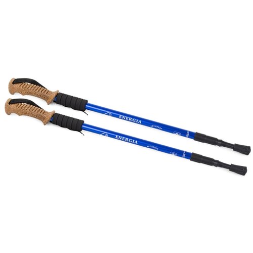 Nordic walking hole with cork handle, blue