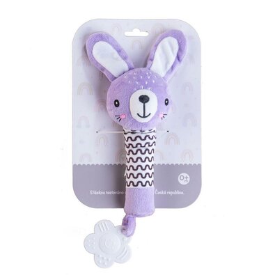 Pískátko / kousátko babyted Zajíček plyš 25 cm,fialová