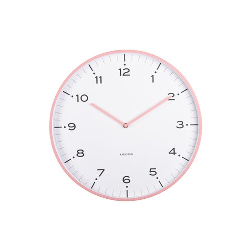 Karlsson 6011PI designerski zegar ścienny różowy,średnica 40 cm
