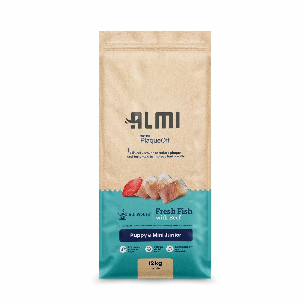 ALMI Puppy & Mini Junior Granulat zwodorostami , 12 kg