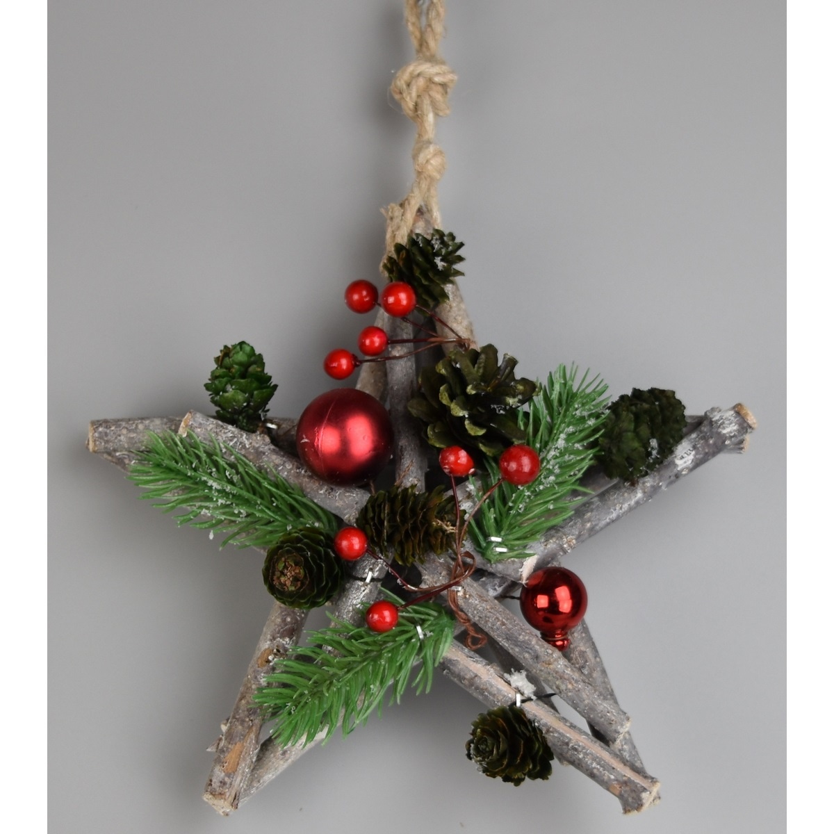 Green pine karácsonyi felakasztható csillag, 20 cm