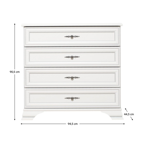 Komoda KENTAK KOM4S, alpská biela