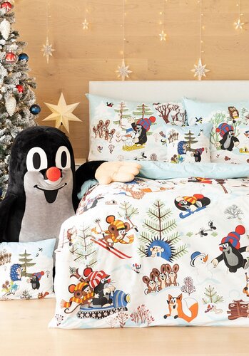 Matějovský Baumwollbettwäsche Deluxe Maulwurf und Winter, 140 x 200 cm, 70 x 90 cm