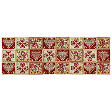 Tischläufer Herz rot, 32 x 96 cm
