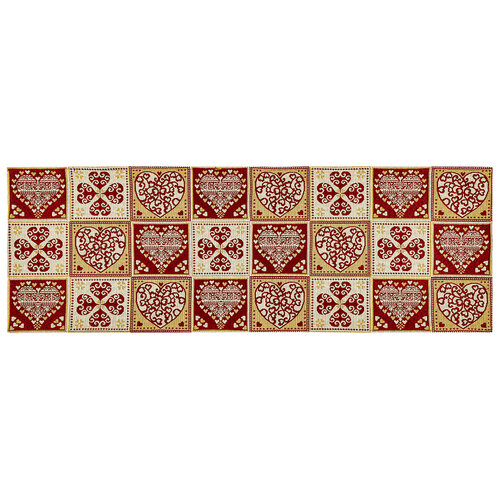 Tischläufer Herz rot, 32 x 96 cm