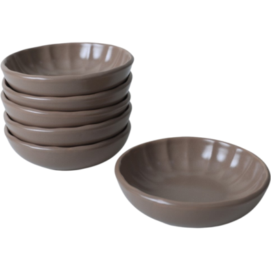Sada 6 kameninových misek Laguna 12 cm, hnědá