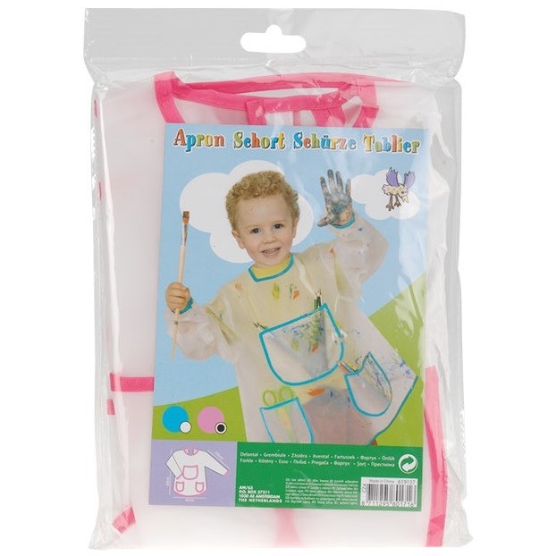 Detská zástera na maľovanie Pockets, ružová