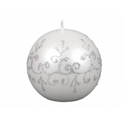 Lumânare de Crăciun Tiffany rotundă, albă