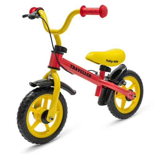 Baby Mix Detské balančné kolo s brzdou Traveller,červená