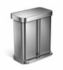 Simplehuman Pedałowy kosz na odpady segregowane 58l, srebrny