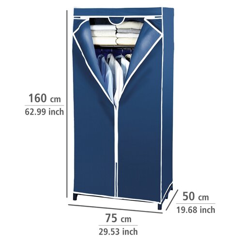 Wenko Dulap pliabil din material textil reciclat cu raft Air, 160 x 50 x 75 cm