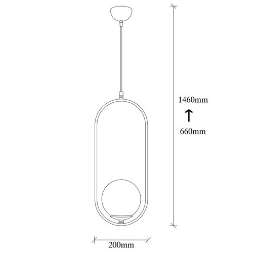 Lampa wisząca Mudoni - MR - 837, czarny-biały