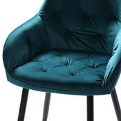 Scaun de sufragerie BUTTON LOUNGE, turcoaz