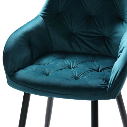 Jedálenská stolička BUTTON LOUNGE tyrkysová, 2 ks