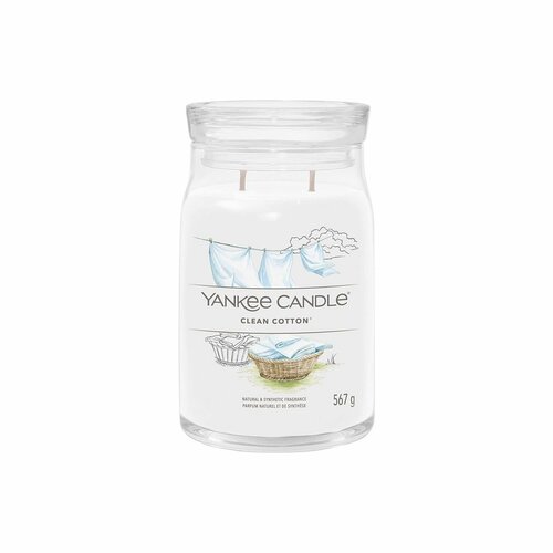 Yankee Candle ароматична свічка Signature у склі велика Clean Cotton, 567 г