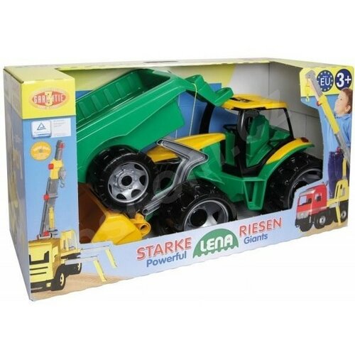 Lena traktor 60 cm-es kanállal és 45 cm-es utánfutóval termék 2. képe