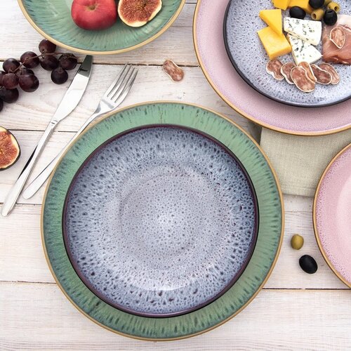 Orion Komplet keramických hlubokých talířů Glaze fialová 20,5 cm, ks