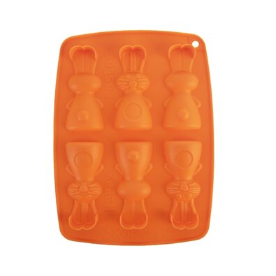 Orion Forma silikonska čokolada zajčki 6, oranžna