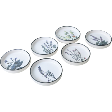 Sada 6 kameninových misek Herbal 14 cm