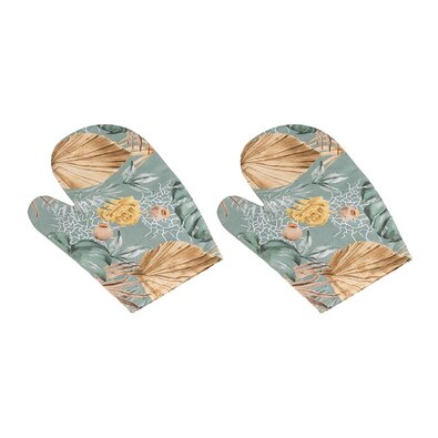 Bellatex Кухонна рукавичка Monstera сіра, 28 x 18см, 2 шт.