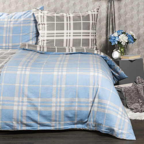 Lenjerie de pat bumbac flanel 4Home, Cub albastru, 140 x 200 cm, 70 x 90 cm