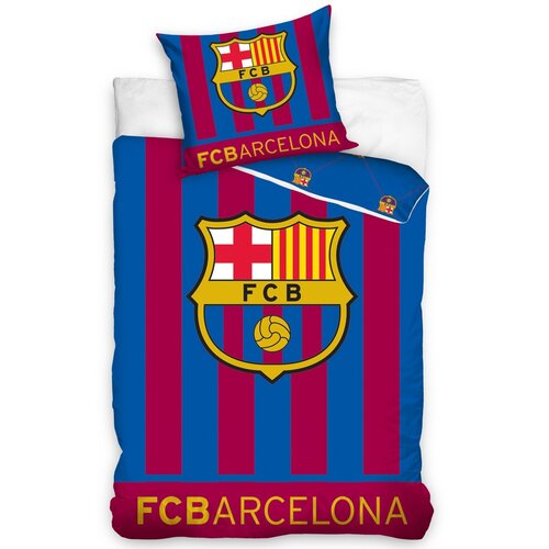 Bavlněné svíticí povlečení FC Barcelona Stripes, 140 x 200 cm, 70 x 80 cm