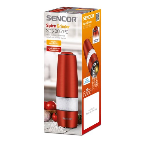 Sencor SGS 3051RD elektrický mlýnek na koření, červená