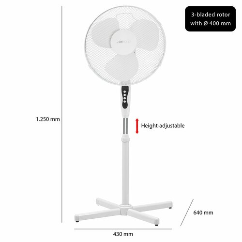Clatronic VL 3603 S WH Wentylator stojący 40 cm,biały