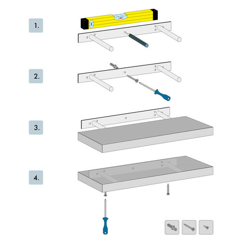 Raft de perete P-002, alb mat