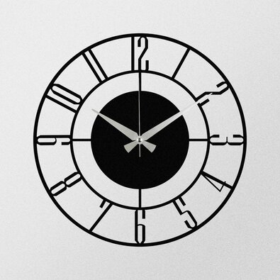 Настінний годинник Rome S011 Black, 48 × 48 см