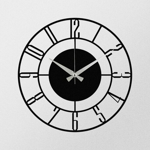 Настінний годинник Rome S011 Black, 48 × 48 см