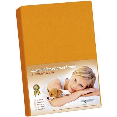 Bellatex Jersey prostěradlo s elastanem oranžová, 120 x 200 cm