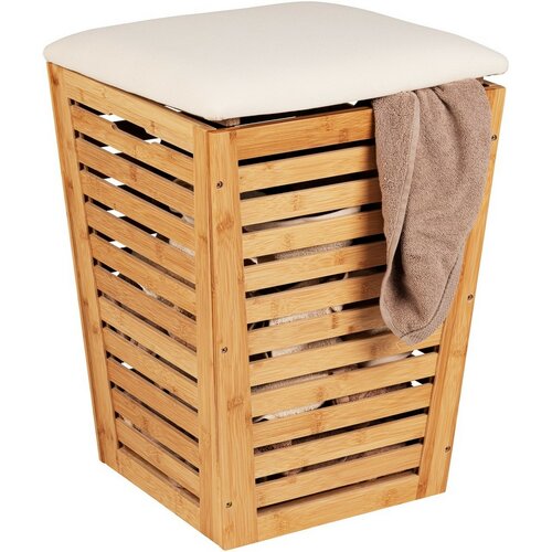 Wenko Kôš na špinavú bielizeň so sedákom Bambusa 55 l