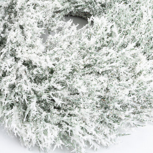 Sztuczny wieniec zaśnieżony z trawy, śr. 30 cm