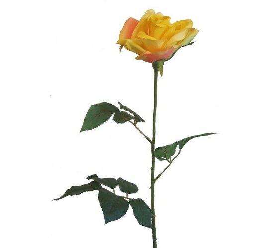 Sztuczny kwiat Róży żółty, zestaw 3 szt.