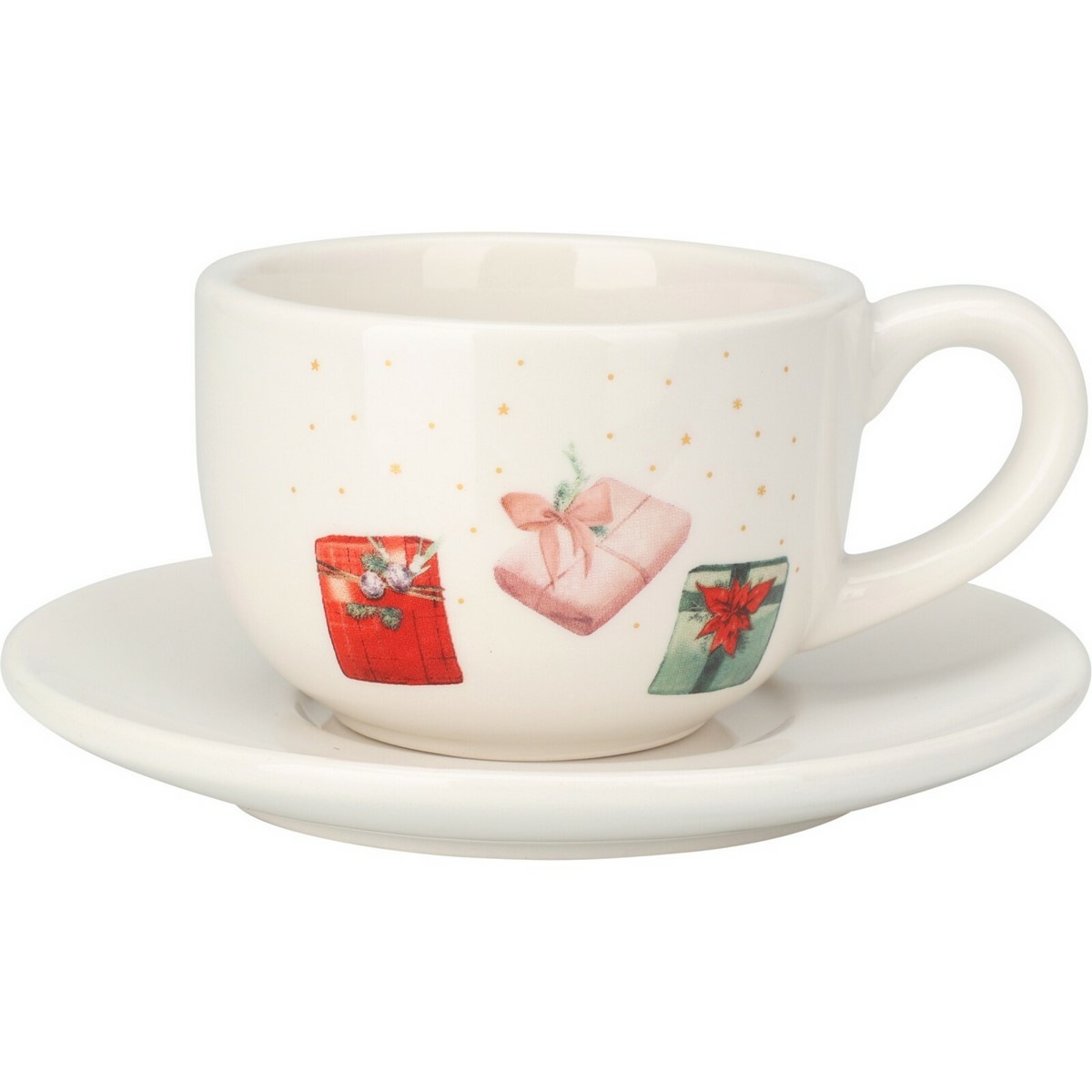 Karácsonyi ajándékok karácsonyi porcelán csésze csészealjjal , 250 ml akciós termékkép 1