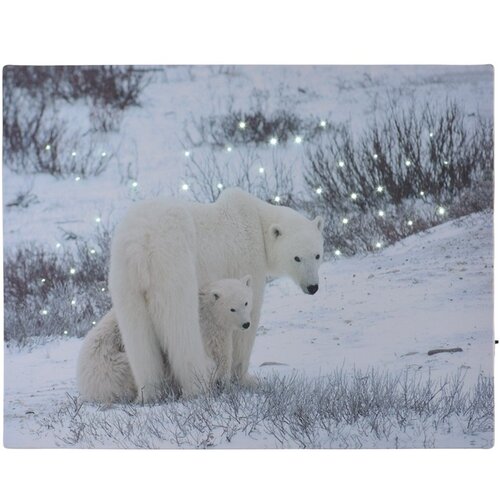 Bears in winter LED vászonkép, 40 x 30 cm
