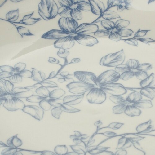 Set de 6 farfurii adânci Flori delicate 20 cm, albastru