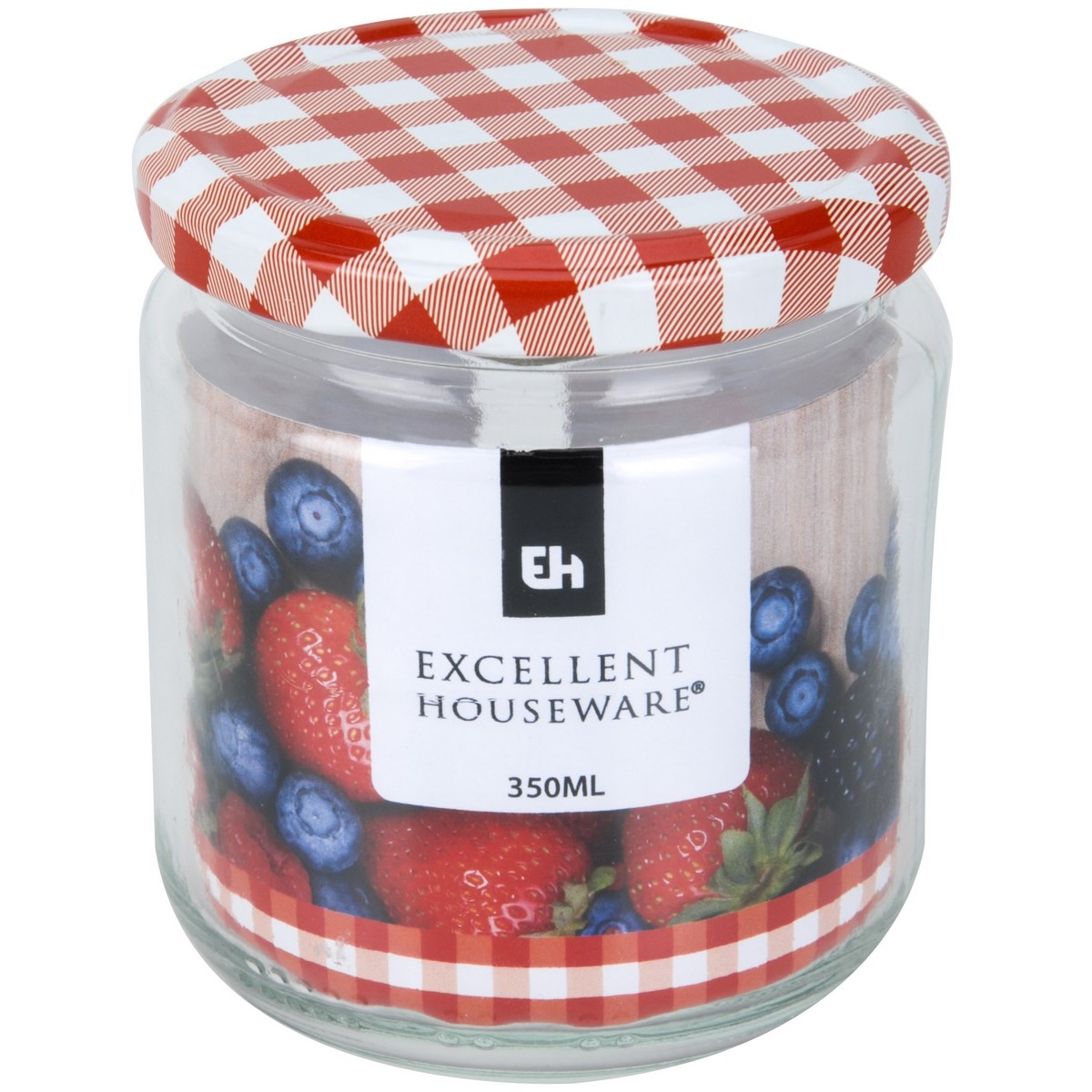 Sada 12 ks zavařovacích sklenic 350 ml červená