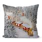 Svietiaca obliečka na vankúšik s LED svetielkami Christmas Train, 45 x 45 cm