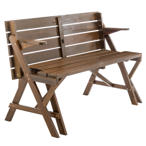 Stół ogrodowy/ławka, 2 w 1, brązowy, ZAGIR
