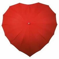 Deštník ve tvaru srdce červená