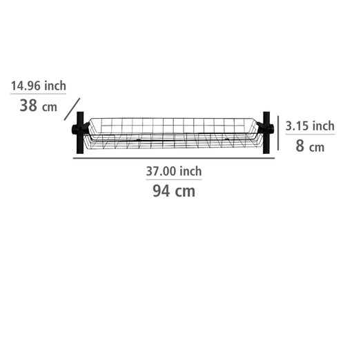 Wenko Set de 2 coșuri din sârmă Herkules, negru