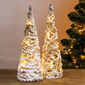Zasněžený dekorativní LED kužel Snow bílá, 40 cm