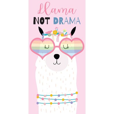 Lama Not Drama törölköző, 70 x 140 cm