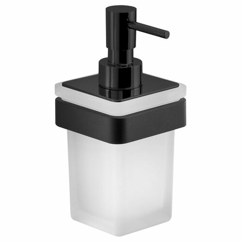 GEDY A88114 Samoa dozirnik za milo 170 ml, mlečnosteklo/črna