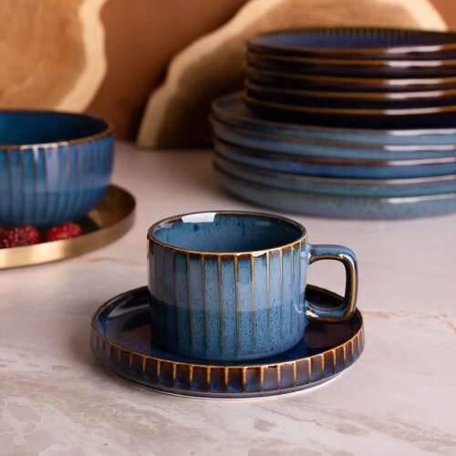 Altom Set mit 2 Untertassen Reactive Stripes 14 cm