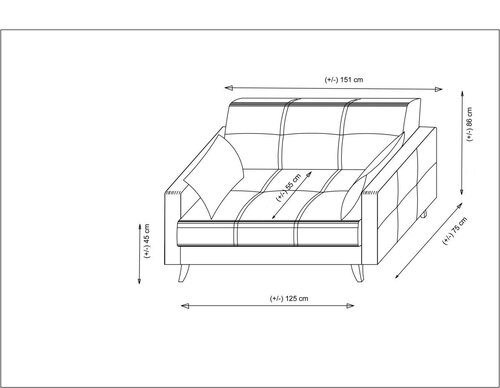 Sofa rozkładana Polya Tile Red