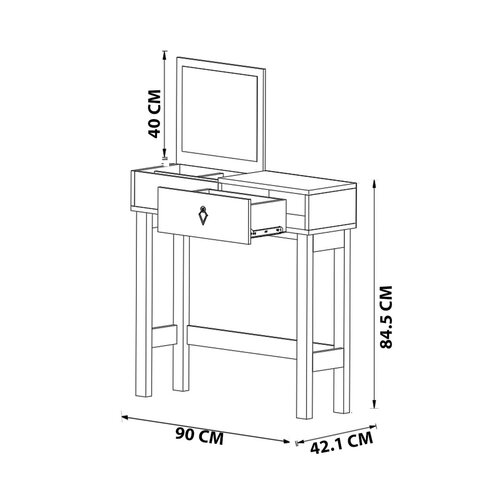 Măsuță cosmetică Nero White